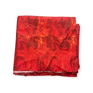 Red Lava Marble Cotton Fabric 21x19 Fire Abstract Quilting Material Remnant